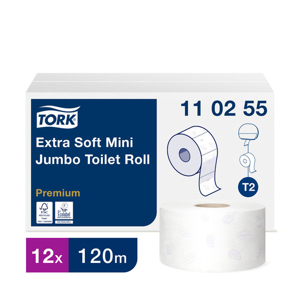 Tork extra weiches Mini Jumbo Toilettenpapier Weiß T2