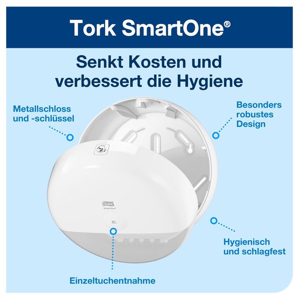 Tork SmartOne® Spender für Toilettenpapier Weiß T8
