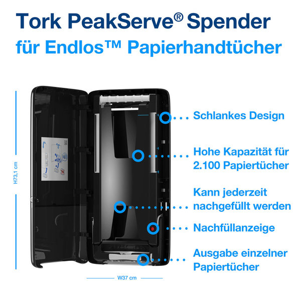 Tork PeakServe® Spender für Endlos™ Papierhandtücher H5